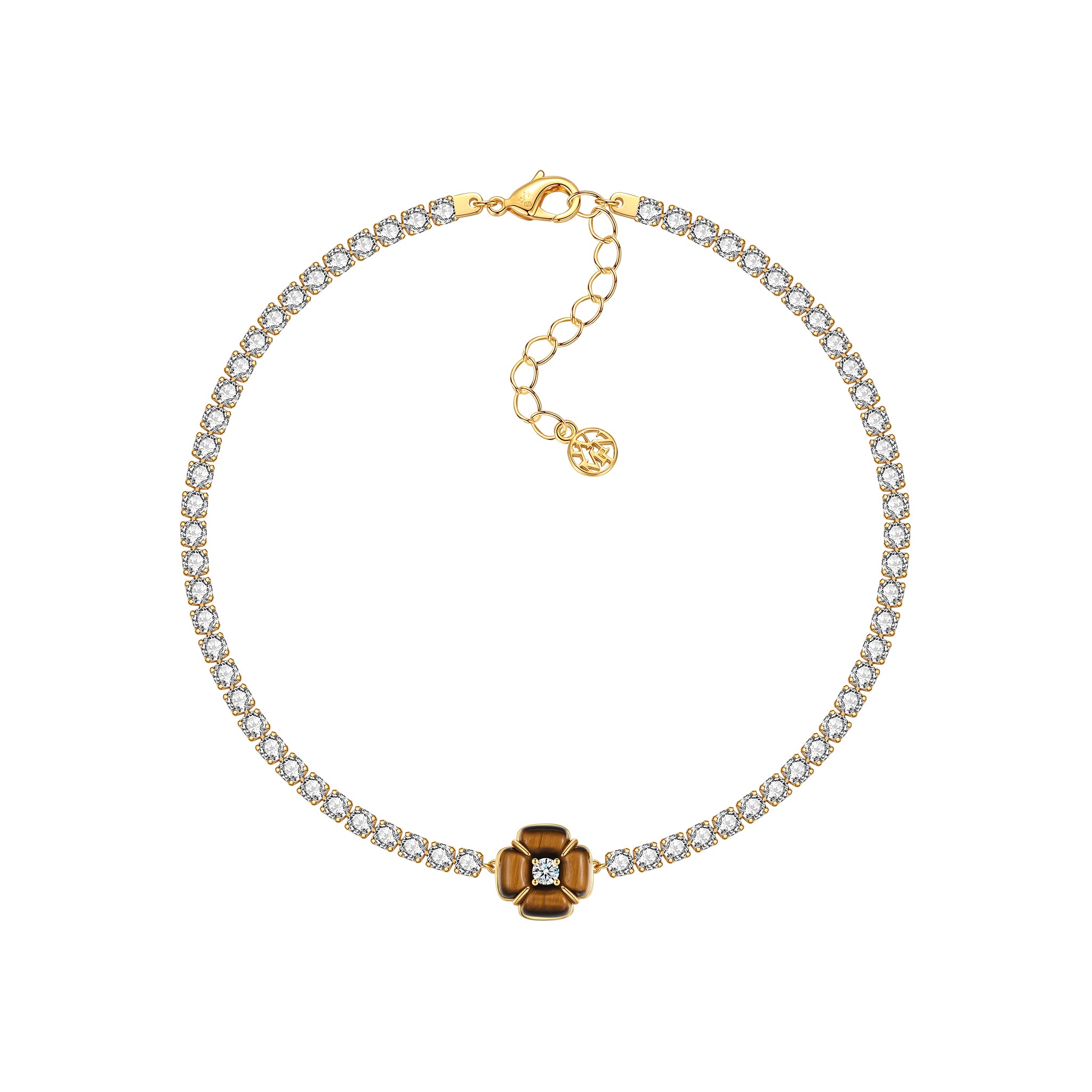 YVMIN X SHUSHUTONG / Natural Gemstone Chain Flower Short