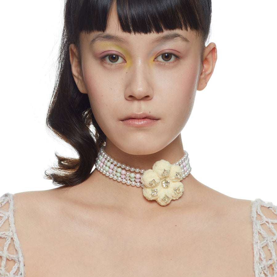 YVMIN X Cacien / Plush Garlic Flower Pearl Necklace
