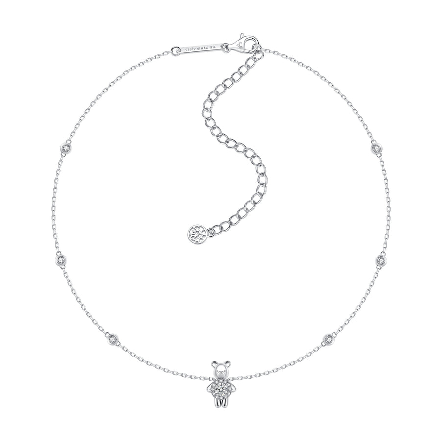 Paradise / Wedding Bear Gemstone Necklace