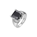 Ripple／Broken square zircon ring