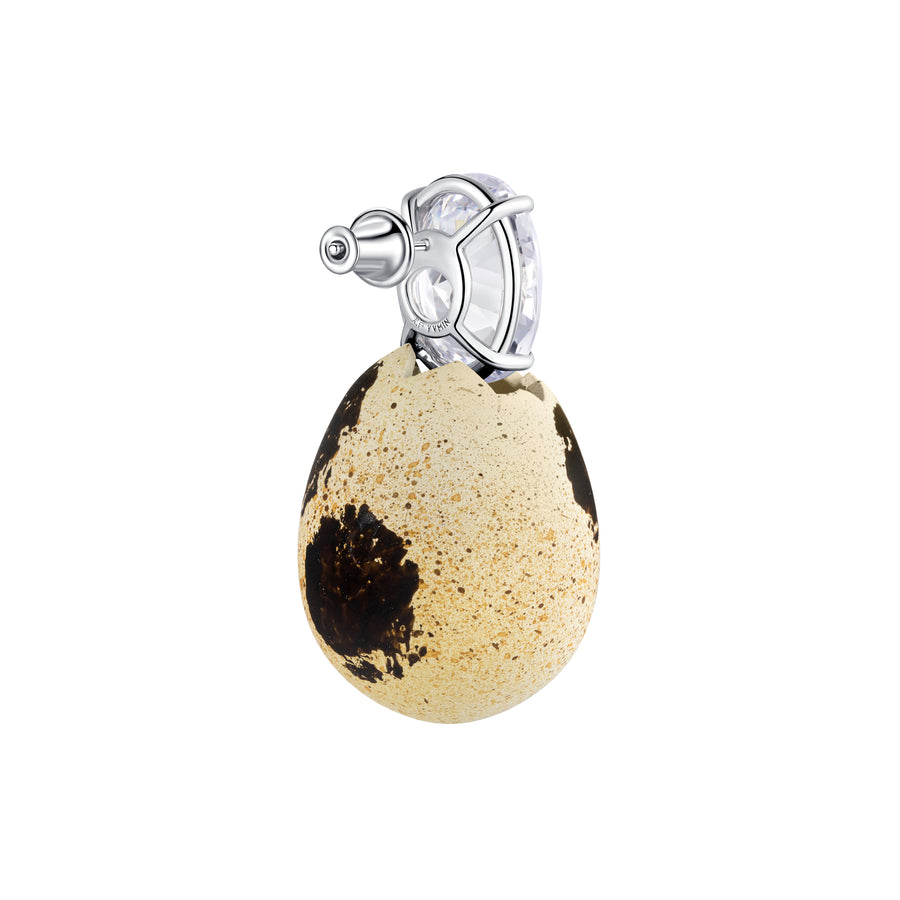 ElectricGirl / Newborn Bird Egg Gemstone Earring