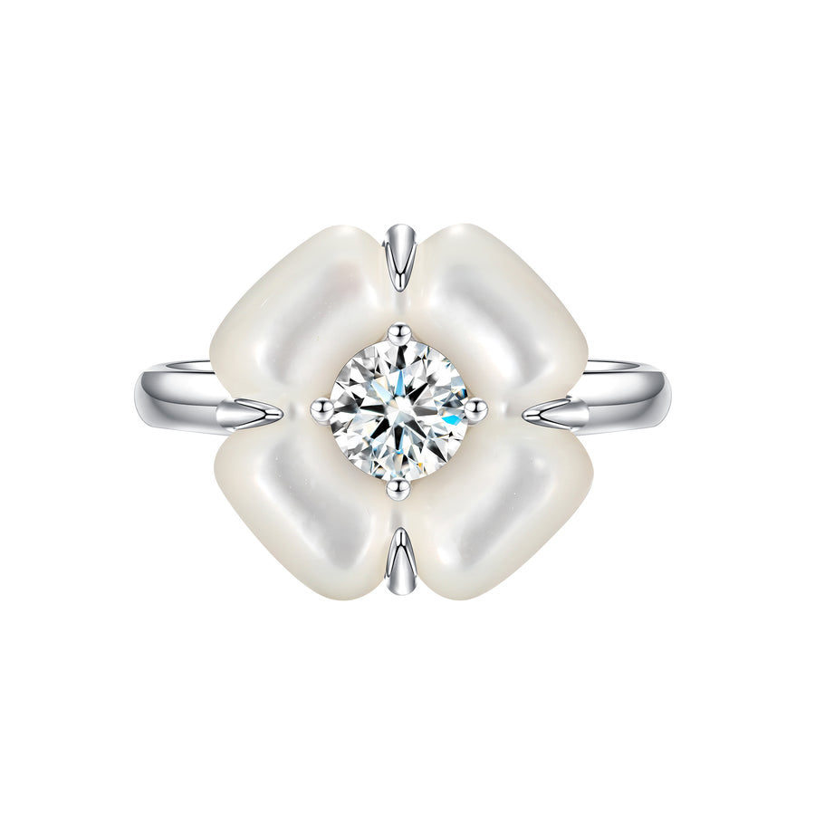 YVMIN X SHUSHUTONG / Natural Gemstone Flower Silver Ring