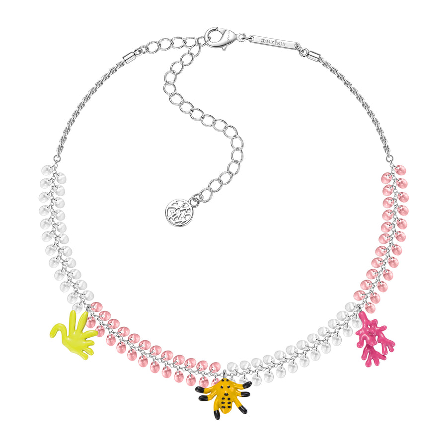 ElectricGirl / Colorful Bio Crystal Dewdrop Necklace