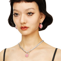 YVMIN X SHUSHUTONG / Flower Gemstone Lock Pendant Necklace YVMIN X SHUSHUTONG / Flower Gemstone Lock Pendant Necklace