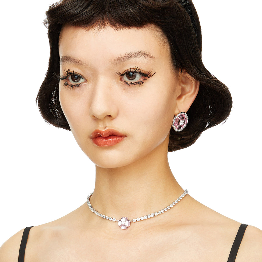 YVMIN X SHUSHUTONG / Natural Flower Gemstone Edging Earring