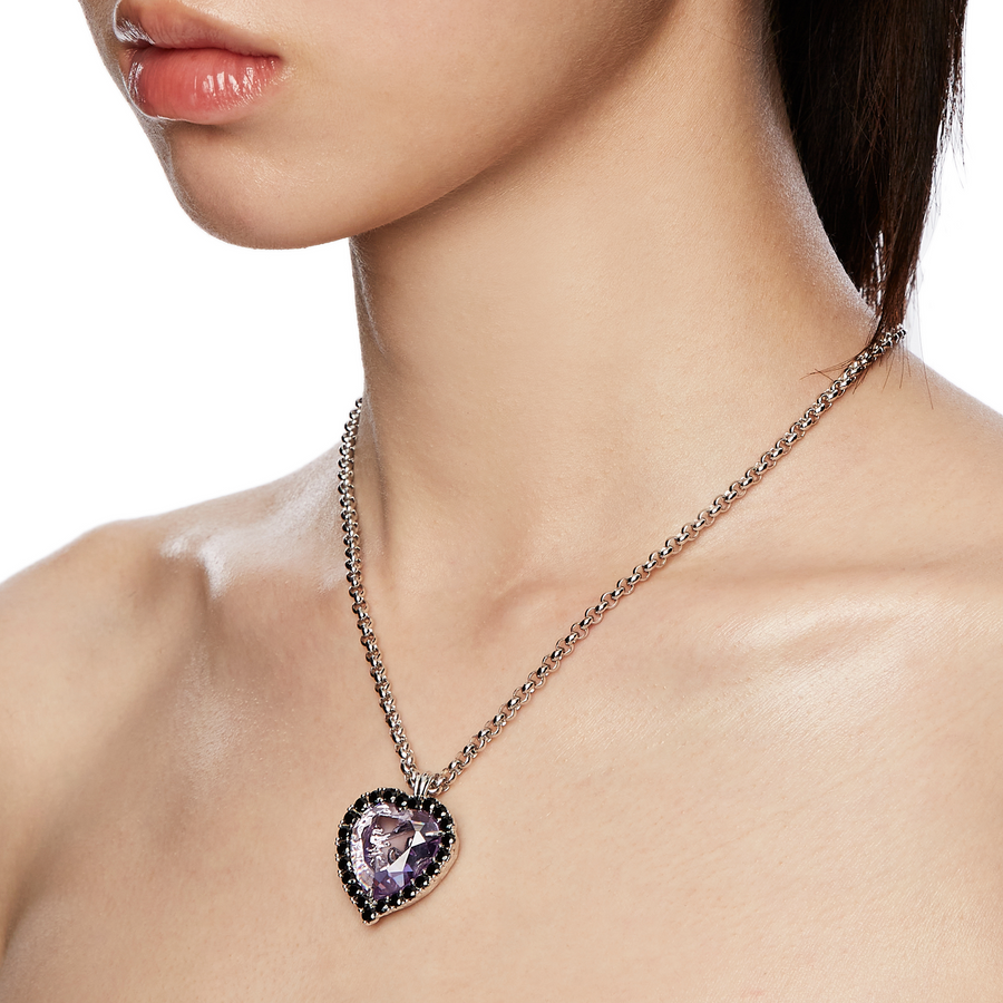 ElectricGirl / Heart Gem Photo Frame Necklace