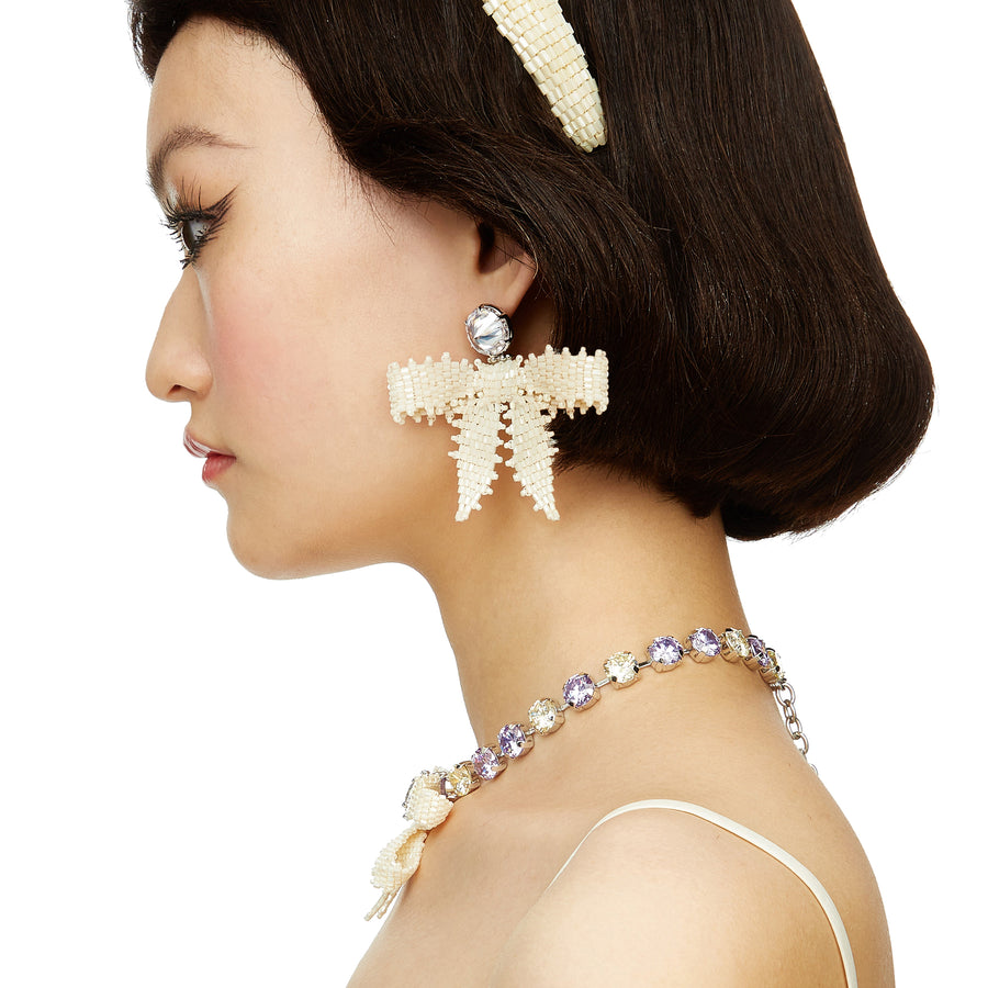 YVMIN X SHUSHUTONG / Gemstone Chain Braided Bow Necklace
