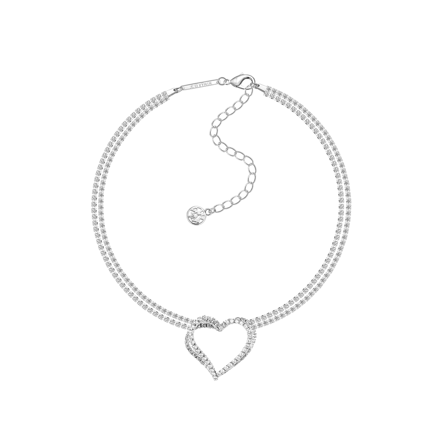 ElectricGirl / Layered Graffiti Heart Gem Necklace
